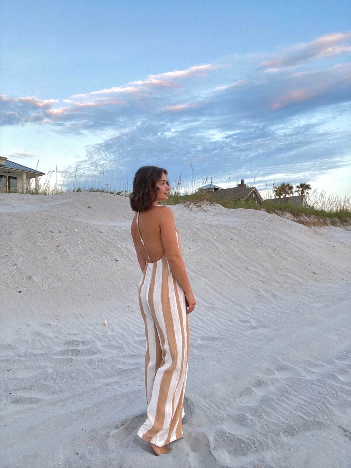 Tan Beach Jumpsuit