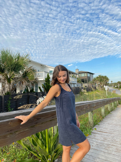 Navy Tie Strap Dress