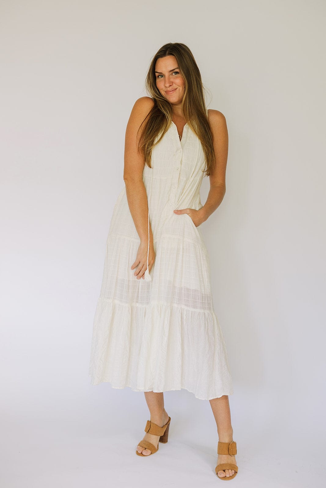 Cream Woven Maxi Dress