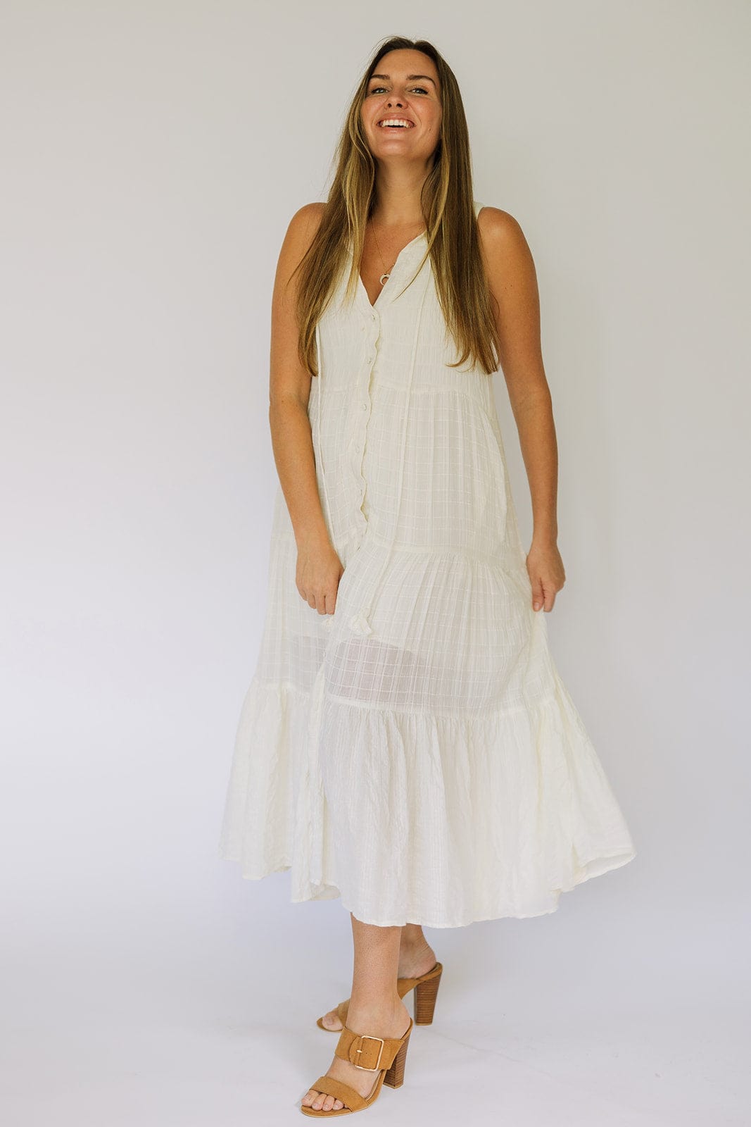 Cream Woven Maxi Dress