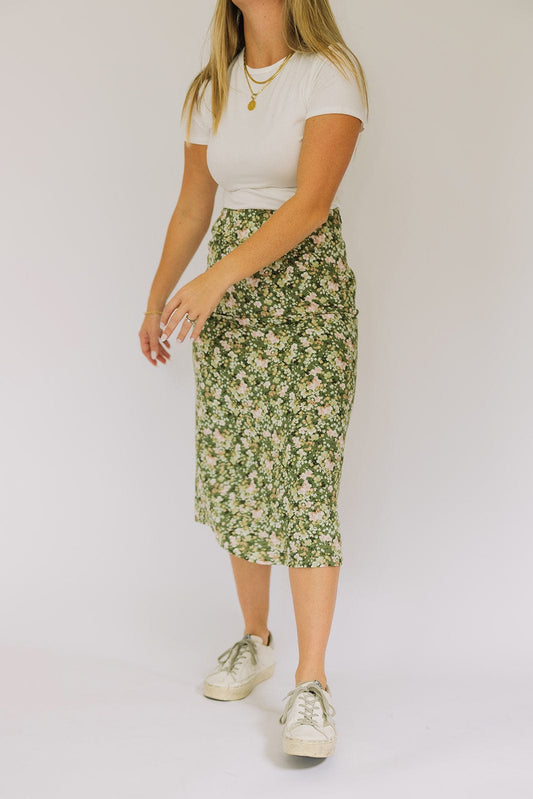 Autumn Florals Midi Skirt