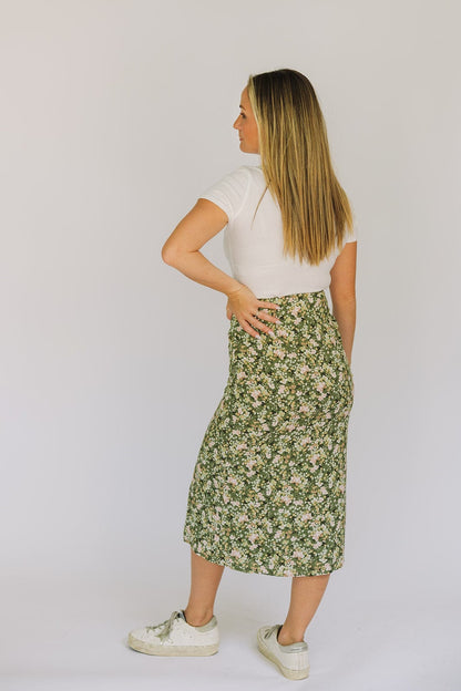 Autumn Florals Midi Skirt