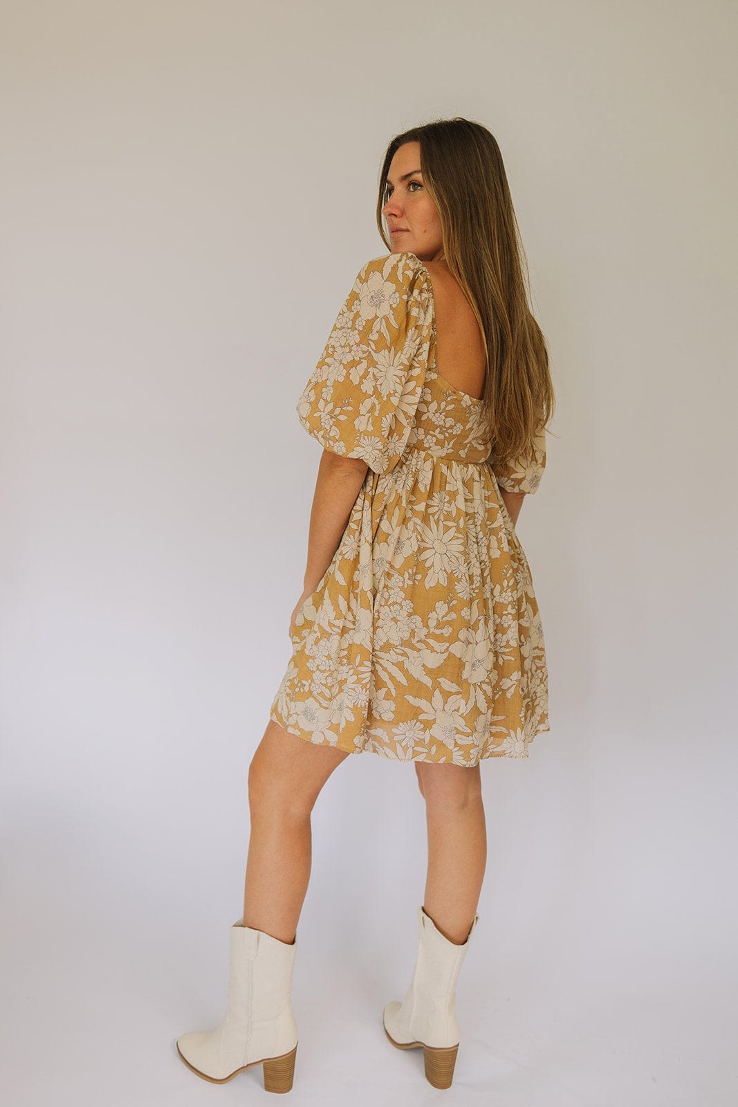 Mustard babydoll dress best sale