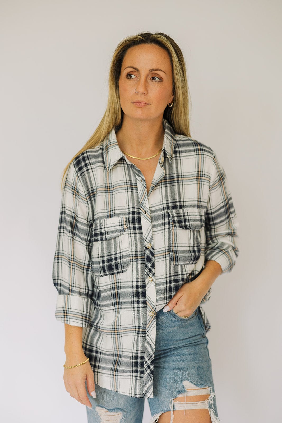 Long Sleeve Plaid Button Down