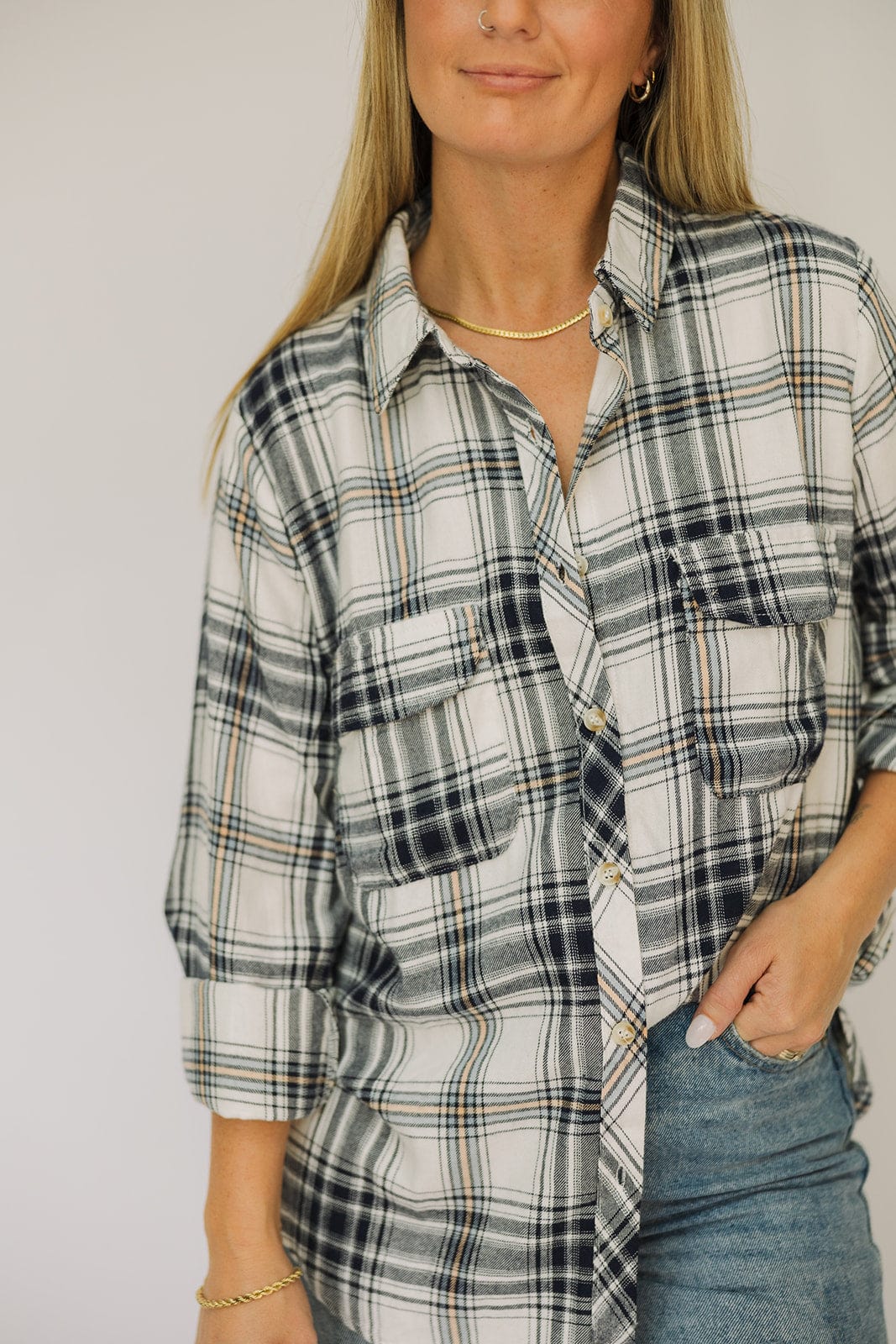 Long Sleeve Plaid Button Down