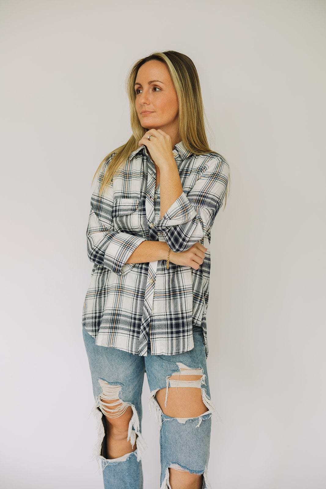 Long Sleeve Plaid Button Down